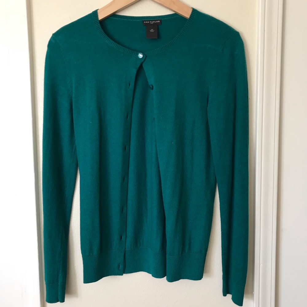 Ann Taylor Green Cardigan